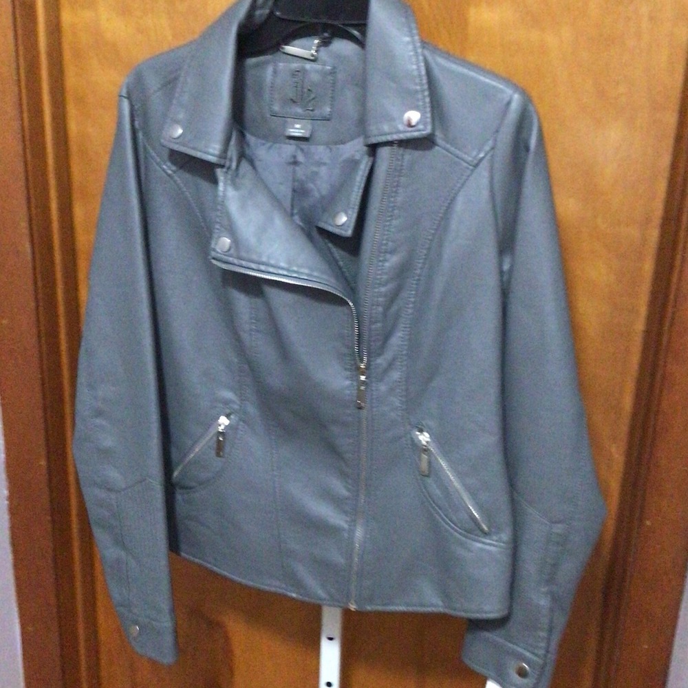 J2 Vegan Leather Moto Jacket - Women's Motorcycle Jacket - Gray - Medium - New